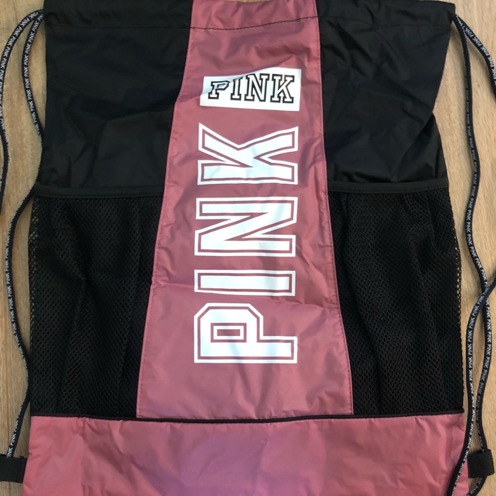 Pink drawstring bag
